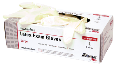 Gloves Exam ProAdvantage® Large NonSterile Latex Standard Cuff Length Textured Fingertips Ivory Not Chemo Approved (100/BX 10BXS/CS) by Pro Advantage  ID P359104